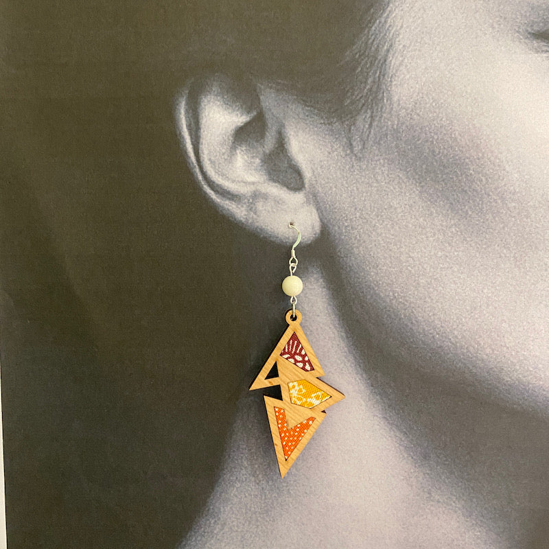 Boucle d'oreille - Triangulaire - Automnale