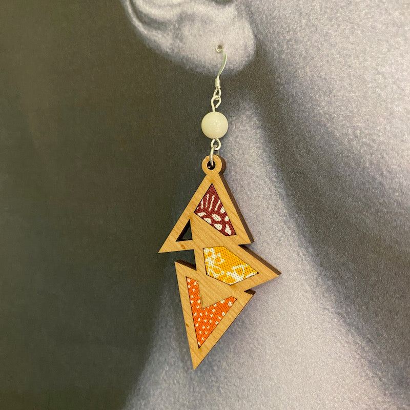 Boucle d'oreille - Triangulaire - Automnale