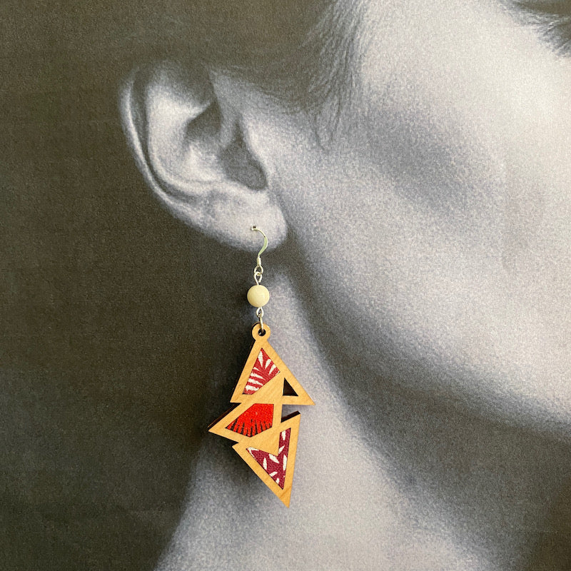 Boucle d'oreille - Triangulaire - Plume