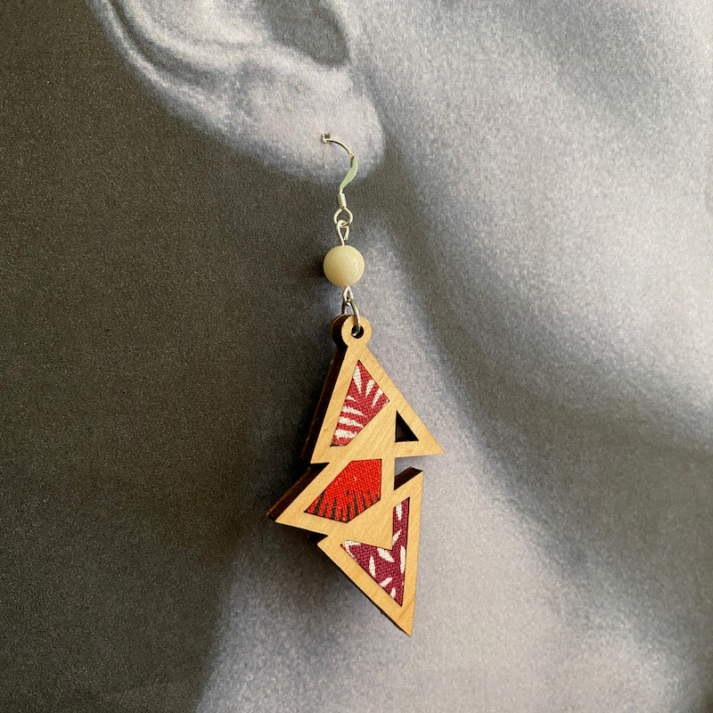 Boucle d'oreille - Triangulaire - Plume