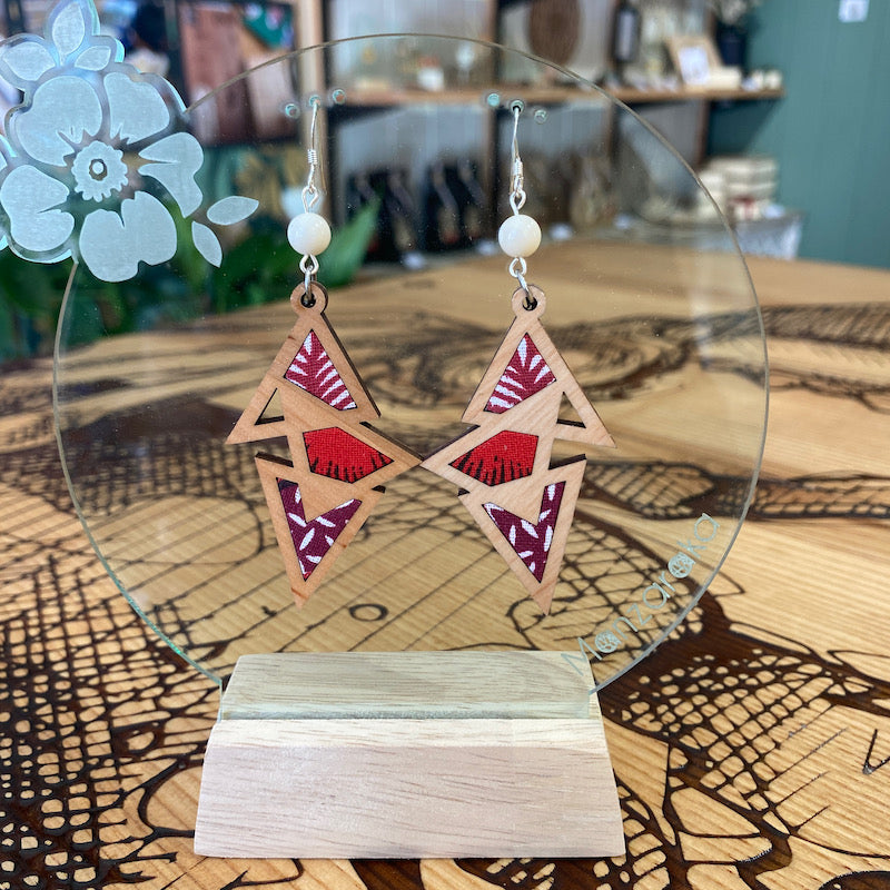 Boucle d'oreille - Triangulaire - Plume