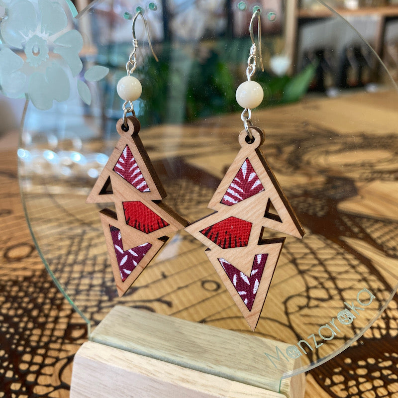 Boucle d'oreille - Triangulaire - Plume