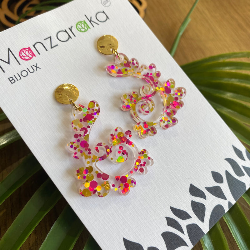 Boucle d'oreille Estival - Rose