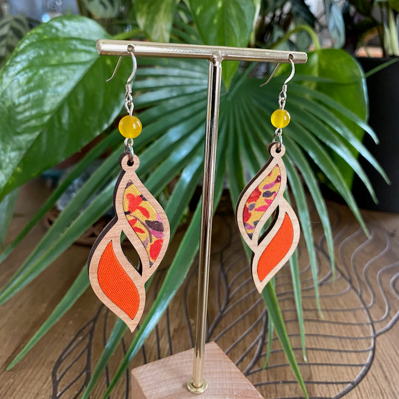 Boucle d'oreille - Vague Orange