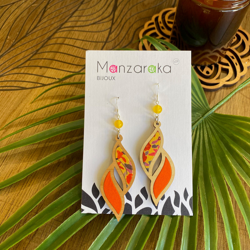 Boucle d'oreille - Vague Orange