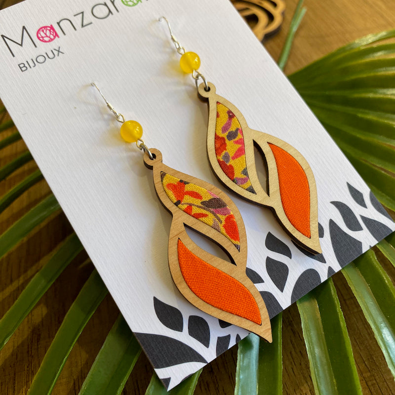 Boucle d'oreille - Vague Orange