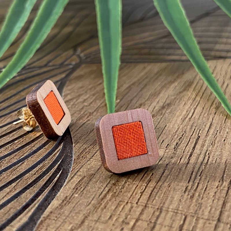 Puces d'oreilles - Carré - Orange