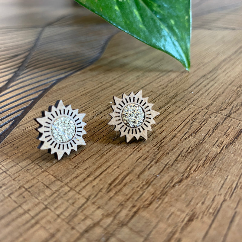 Puces d'oreilles - Soleil - Pure Or