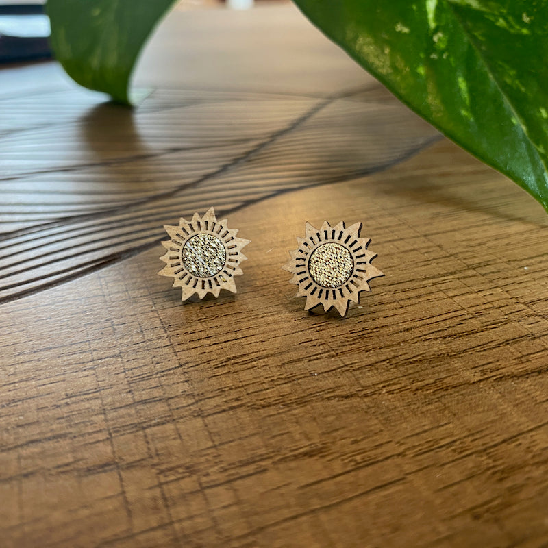 Puces d'oreilles - Soleil - Pure Or