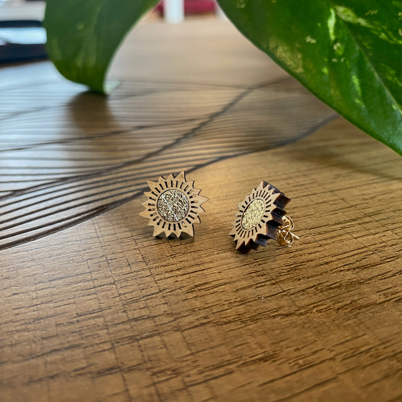 Puces d'oreilles - Soleil - Pure Or